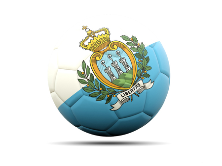 Football with flag of san marino. 3D illustrationの写真素材