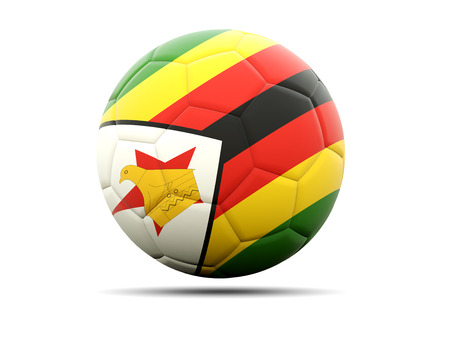Football with flag of zimbabwe. 3D illustrationの写真素材