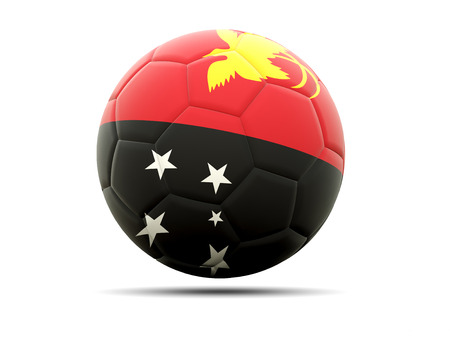 Football with flag of papua new guinea. 3D illustrationの写真素材