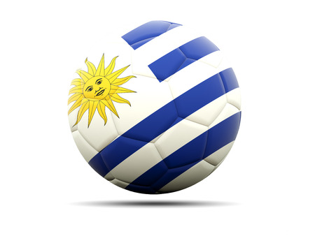 Football with flag of uruguay. 3D illustrationの写真素材