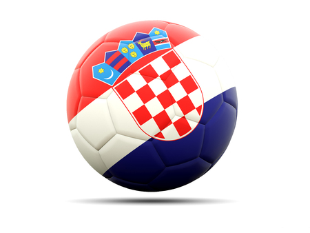 Football with flag of croatia. 3D illustrationの写真素材