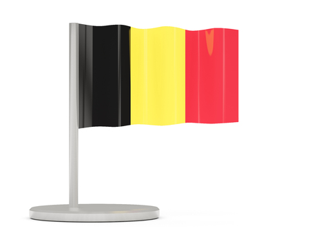 Pin with flag of belgium. 3D illustrationの写真素材