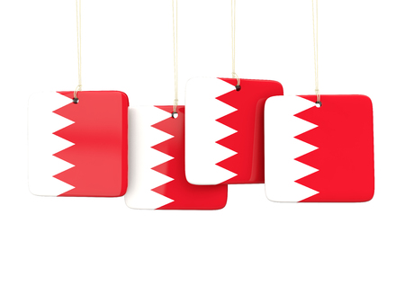 Square labels with flag of bahrain. 3D illustrationの写真素材
