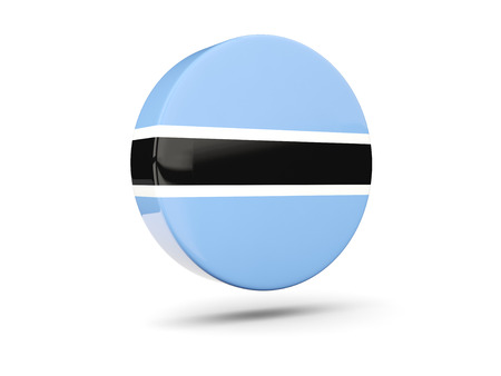 Round icon with flag of botswana. 3D illustrationの写真素材