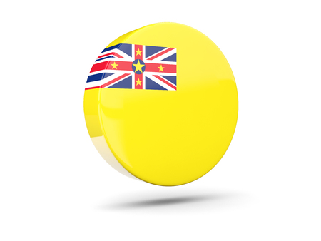 Round icon with flag of niue. 3D illustrationの写真素材