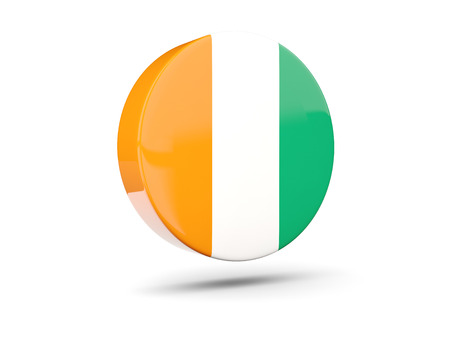 Round icon with flag of cote d Ivoire. 3D illustrationの写真素材