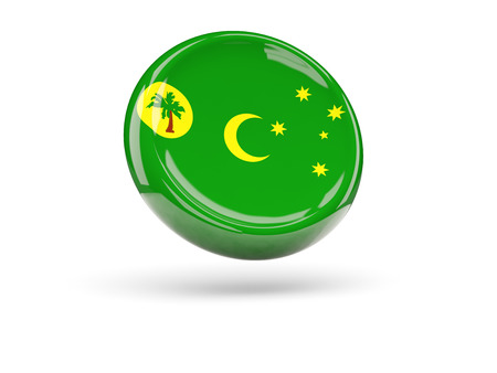 Flag of cocos islands, round icon. 3D illustrationの写真素材