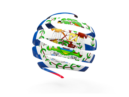 Flag of belize, round icon isolated on white. 3D illustrationの写真素材