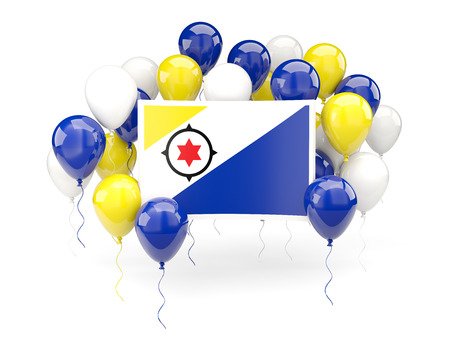 Flag of bonaire, with balloons isolated on white. 3D illustrationの写真素材