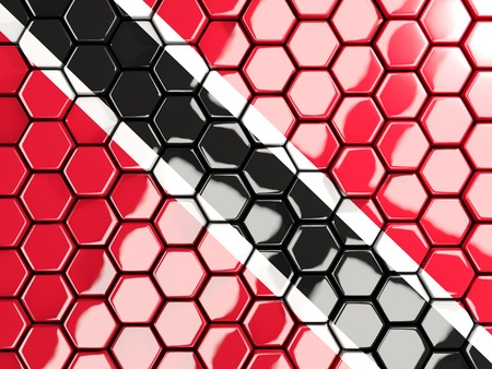 Flag of trinidad and tobago, hexagon mosaic background. 3D illustrationの写真素材