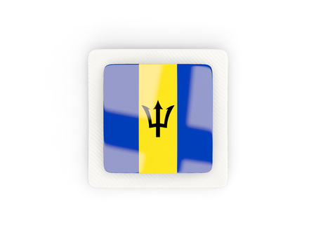 Square carbon icon with flag of barbados. 3D illustrationの写真素材