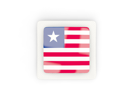 Square carbon icon with flag of liberia. 3D illustrationの写真素材