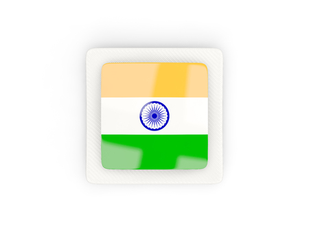 Square carbon icon with flag of india. 3D illustrationの写真素材