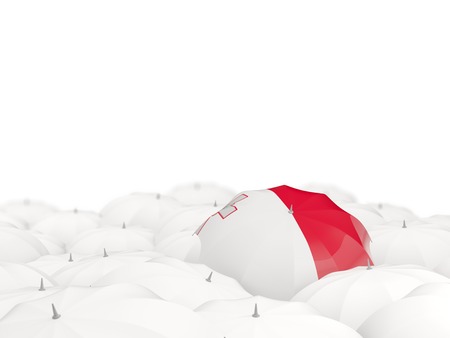Umbrella with flag of malta isolated on white. 3D illustrationの写真素材