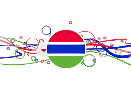 Flag of gambia, circles pattern with lines. 3D illustrationの写真素材