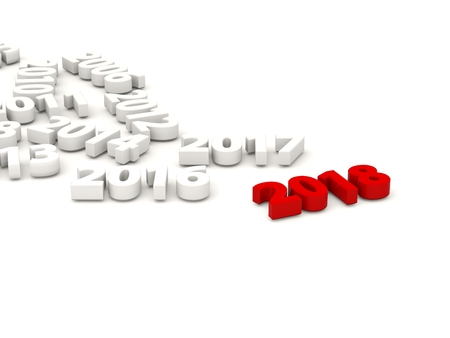 2018 Happy New Year symbol with other years. 3D illustration
