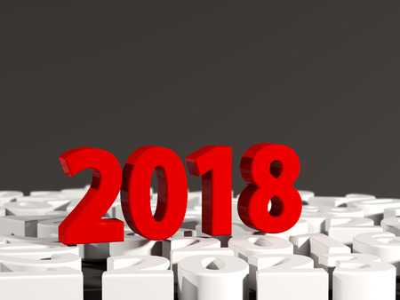 2018 Happy New Year symbol with other years. 3D illustrationの写真素材