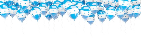 Balloons frame with flag of honduras isolated on white. 3D illustrationの写真素材