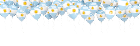 Balloons frame with flag of argentina isolated on white. 3D illustrationの写真素材