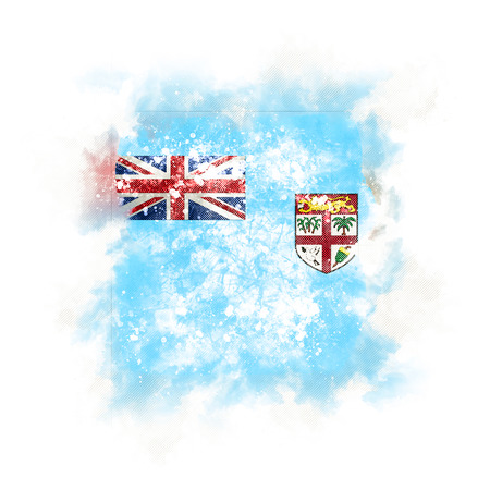 Square grunge flag of fiji. 3D illustrationの写真素材