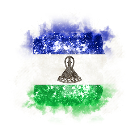 Square grunge flag of lesotho. 3D illustrationの写真素材