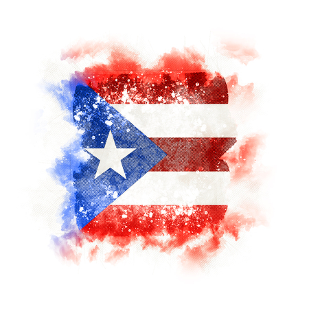 Square grunge flag of puerto rico. 3D illustrationの写真素材