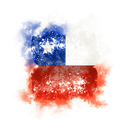 Square grunge flag of chile. 3D illustrationの写真素材