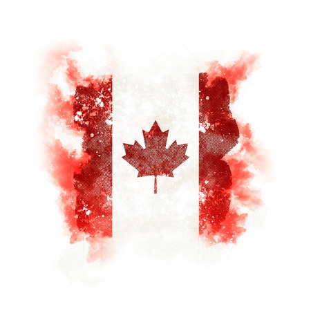 Square grunge flag of canada. 3D illustrationの写真素材