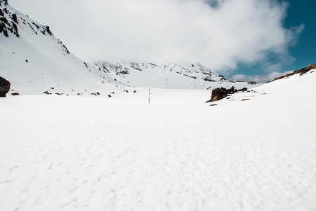 Alpine scenery at Tongariro national park. Hiking in New Zealand, North Islandの写真素材