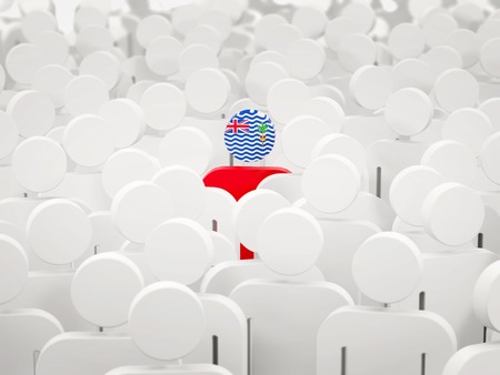 Man with flag of british indian ocean territory in a crowd. 3D illustrationの写真素材