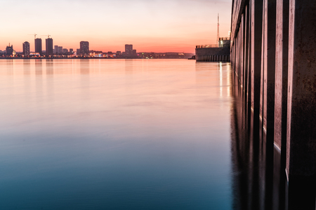 Riverside late in the evening. Blagoveshchensk, Amur region, Russiaの写真素材