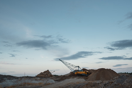Coal mining at an open pit. Coal mine in Russia
