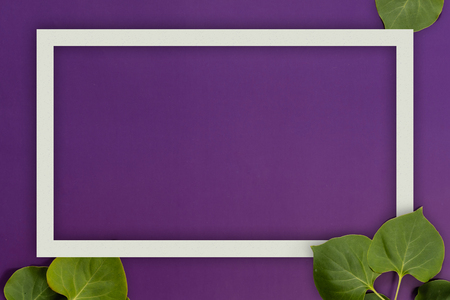 Creative layout made with  flowers on bright purple background. Flat layの写真素材