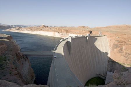 Glen Canyon Dam at Lake Powell & Page, AZの写真素材