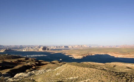 Glen Canyon Dam at Lake Powell & Page, AZの写真素材