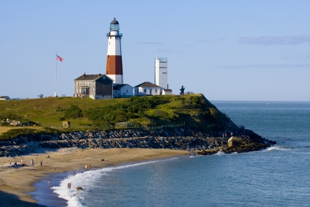 Lighthouse at Montauk Point. Long Island. NewYorkの写真素材
