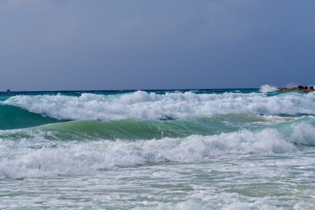 Surf on Caribbean sea. 