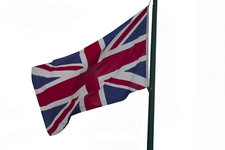 United Kingdom flag waving in the air