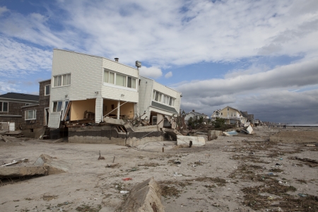 NEW YORK - October 31:Destroyed homes in  Far Rockaway after Hurricane Sandy October 29, 2012 in New York City, NYのeditorial素材
