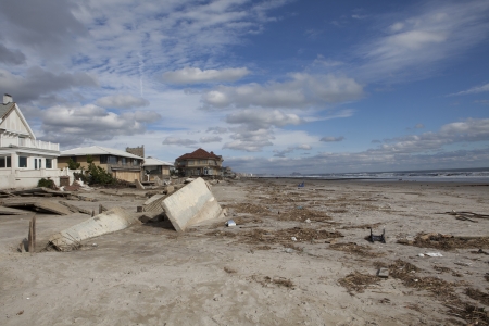 NEW YORK - October 31:Destroyed homes in  Far Rockaway after Hurricane Sandy October 29, 2012 in New York City, NYのeditorial素材