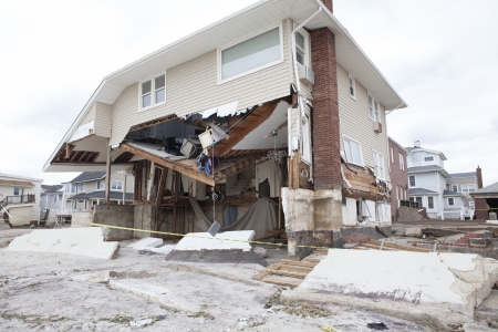 NEW YORK - October 31:Destroyed homes in  Far Rockaway after Hurricane Sandy October 29, 2012 in New...