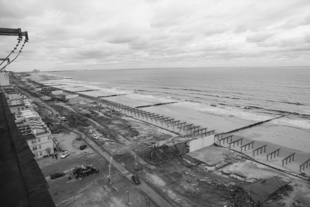 NEW YORK - November 1: Aftermath hurricane Sandy : panoramic view in Far Rockaway area   October 29,...