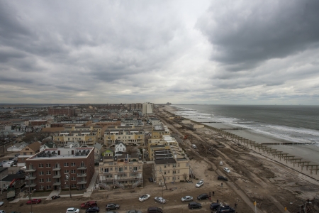 NEW YORK - November 1: Aftermath hurricane Sandy : panoramic view in Far Rockaway area   October 29,...