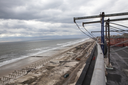 NEW YORK - November 1: Aftermath hurricane Sandy : panoramic view in Far Rockaway area   October 29, 2012 in New York City, NYのeditorial素材