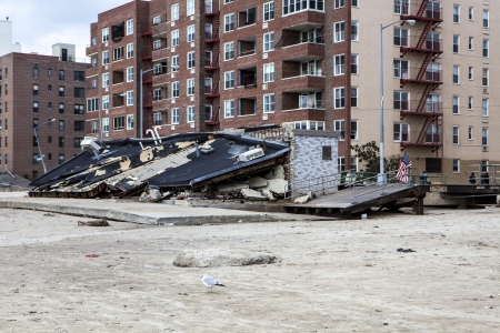 NEW YORK - October 31:Destroyed homes in  Far Rockaway after Hurricane Sandy October 29, 2012 in New York City, NYのeditorial素材