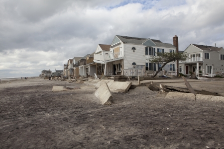 NEW YORK - October 31:Destroyed homes in  Far Rockaway after Hurricane Sandy October 29, 2012 in New York City, NYのeditorial素材