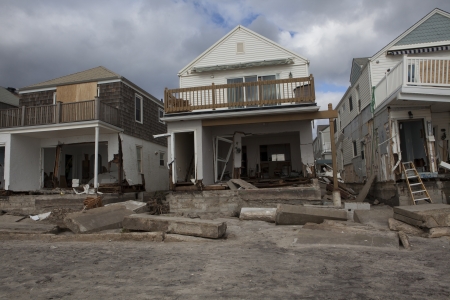 NEW YORK - October 31:Destroyed homes in  Far Rockaway after Hurricane Sandy October 29, 2012 in New York City, NYのeditorial素材