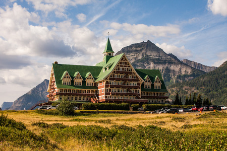 Prince of Wales Hotel in Waterton lakes National park, Alberta, Canadaのeditorial素材