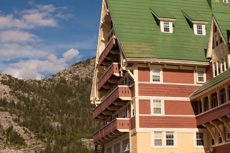 Prince of Wales Hotel in Waterton lakes National park, Alberta, Canadaのeditorial素材