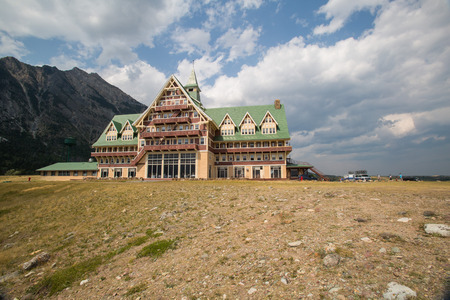 Prince of Wales Hotel in Waterton lakes National park, Alberta, Canadaのeditorial素材